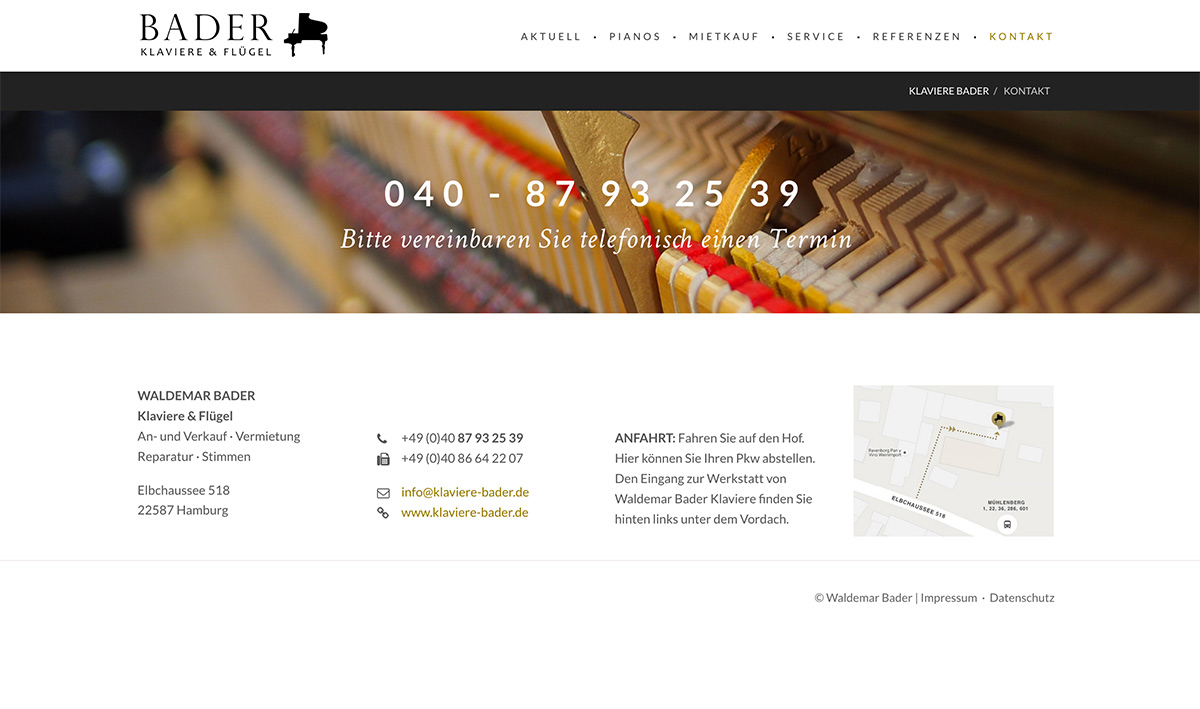 Klaviere Bader - Lab-01 | Webdesign HAMBURG